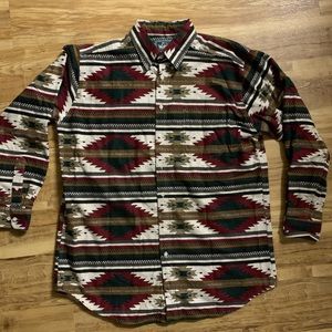 Vintage Woolrich Aztec Blanket Flannel Button Up
